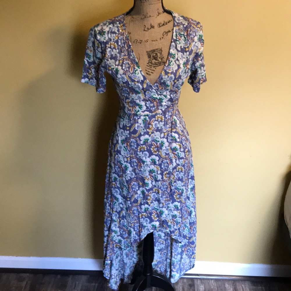 Hi low wrap floral dress